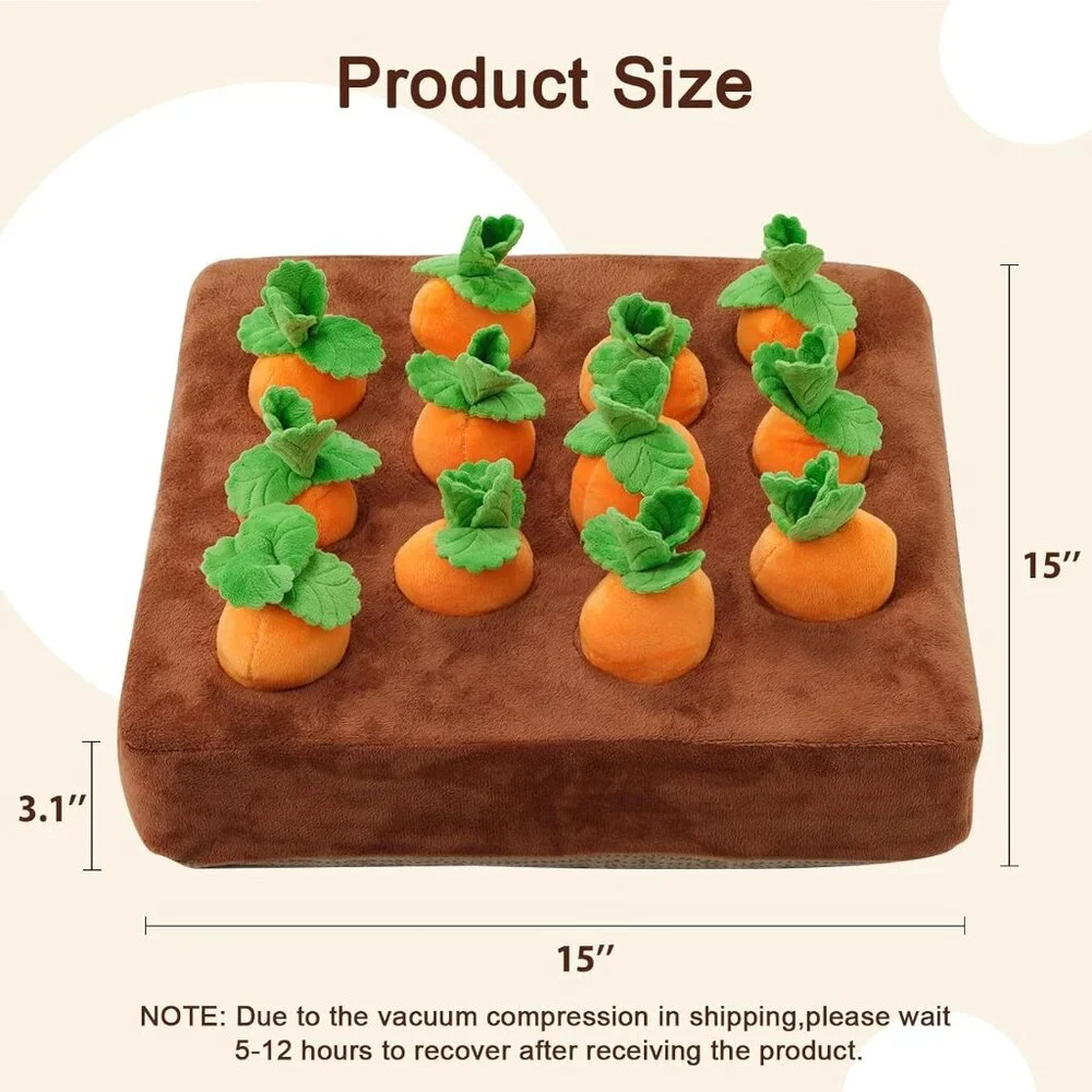Carrot Patch Snuffle Mat, Foraging Enrichment Puzzle Feeder for Dogs